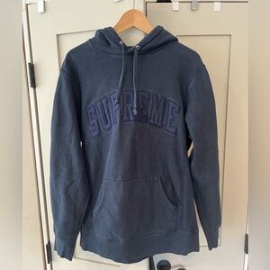 Supreme big arc logo navy hoodie size L